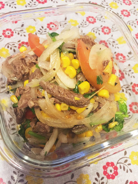 ☆お安い牛肉で簡単さっぱりサラダ☆