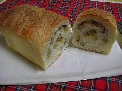 基本のパン生地でさつま芋ロール食パンの写真