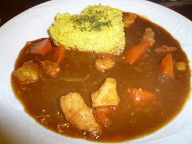 さつまいもとトマトのカレーライス