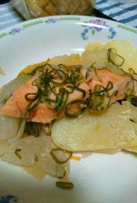 塩鮭と野菜◎蒸し焼き
