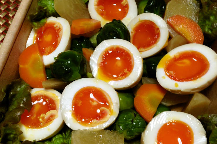 ゆで卵と野菜のめんつゆ漬け わさび風味 レシピ 作り方 By タヨン クックパッド 簡単おいしいみんなのレシピが352万品