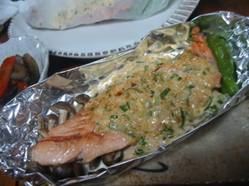 鮭のネギマヨ醤油焼き