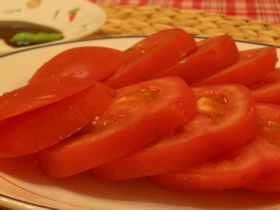 トマトの刺身の画像