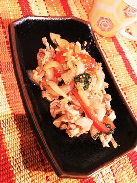 酢生姜と焼肉のたれで豚の生姜焼き
