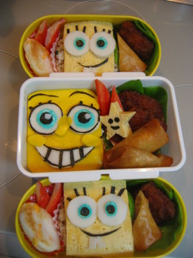 スポンジボブ弁当×3