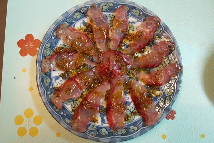 イサギのカルパッチョ レシピ 作り方 By アングラーズ 公式 クックパッド 簡単おいしいみんなのレシピが377万品