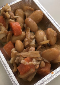 大豆と人参と豚肉の生姜煮