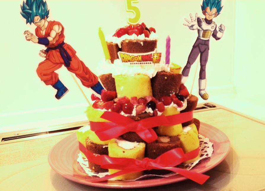 ドラゴンボール　誕生日　タワーケーキの画像