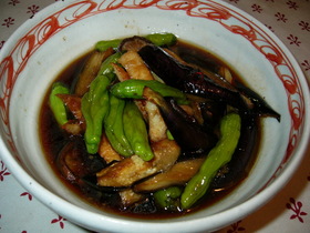茄子とししとうの揚げ漬け
