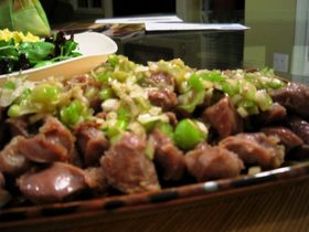 おつまみに♪ネギ塩砂肝炒め