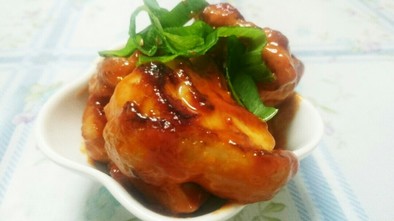 お弁当用鶏モモ肉のケチャップマヨネーズの写真