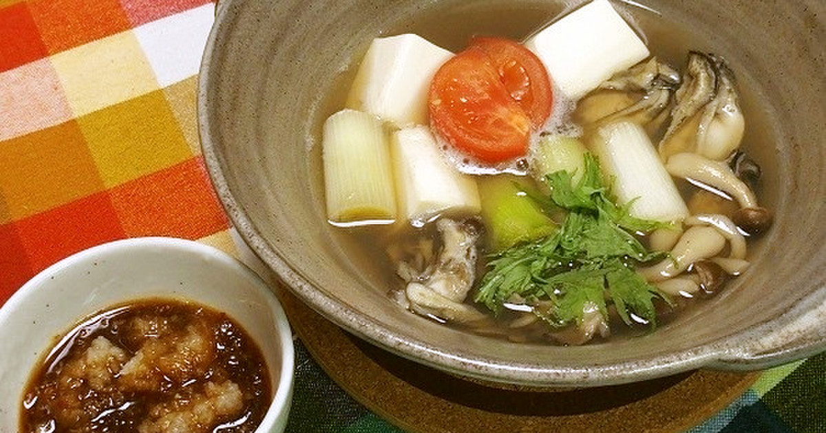 【ひとり鍋】牡蠣の出汁鍋～おろしポン酢味 by 虎よ虎よ！ 【クックパッド】 簡単おいしいみんなのレシピが358万品