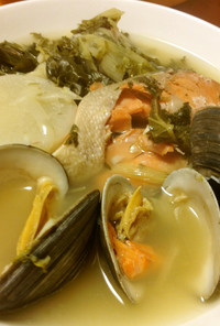 ホンビノス貝の魚介スープ