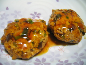 レンジで☆てりやき豆腐ハンバーグ