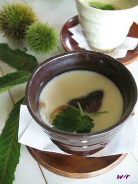 栗に焼餅♥栗と焼餅のホッ栗茶碗蒸し♥