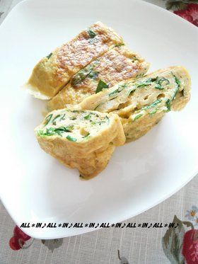 栄養たっぷり♡にら卵焼き