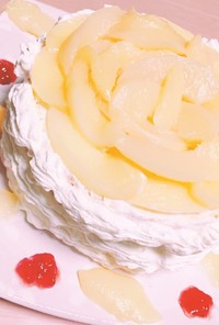 ケーキ 桃 スポンジケーキ 簡単 誕生日