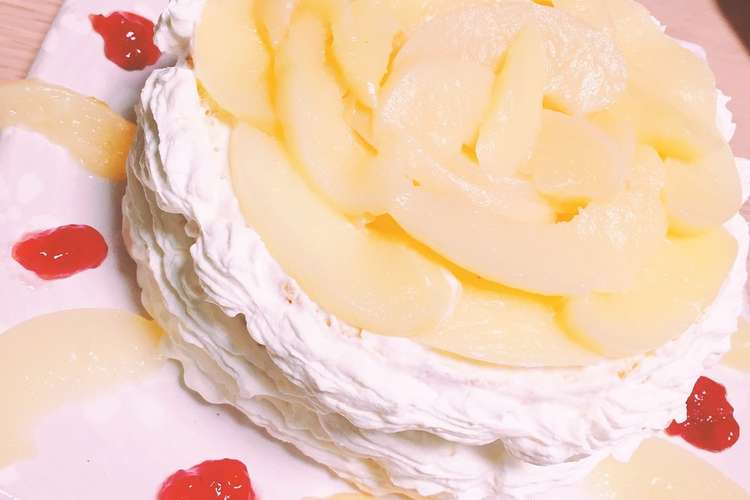 ケーキ 桃 スポンジケーキ 簡単 誕生日 レシピ 作り方 By クックパッド 簡単おいしいみんなのレシピが350万品