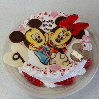 ディズニーケーキ　ミッキーとミニーの写真
