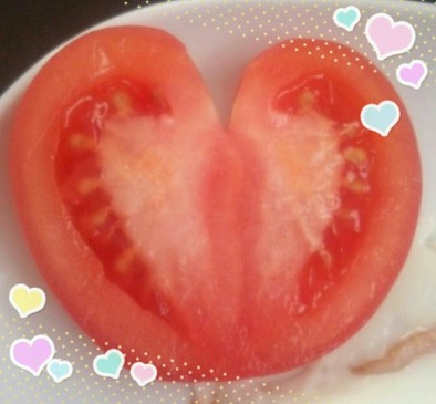 ☆簡単可愛いらしいスライスハートトマト☆の写真