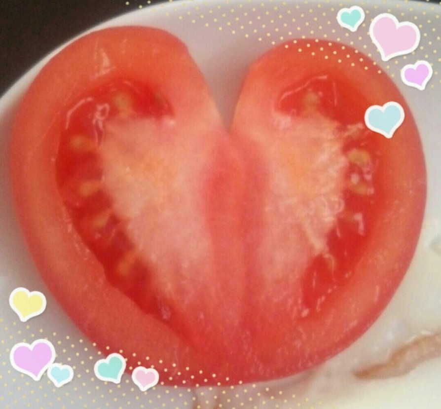 ☆簡単可愛いらしいスライスハートトマト☆の画像
