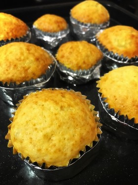 HMで簡単☆ふわふわバナナカップケーキ