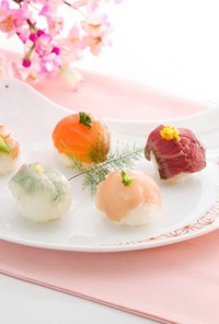 お雛様を祝う「手まり寿司」