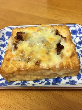 厚揚げの甘辛味噌ミンチーズ♡