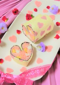 バレンタイン♡ハートの巻き寿司ケーキ