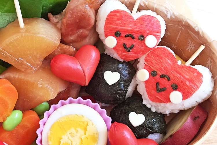 バレンタイン弁当 簡単おにぎり キャラ弁 レシピ 作り方 By Yokkoiro クックパッド 簡単おいしいみんなのレシピが349万品