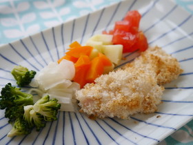 離乳食完了期☆白身魚のパン粉焼き