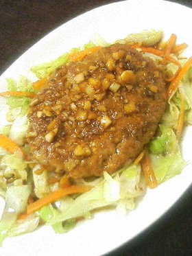 にんにく醤油の豆腐バーグ