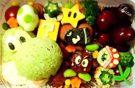 キャラ弁☆マリオのヨッシー&敵キャラ