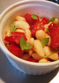 イタリアンな白インゲン豆とトマトの前菜