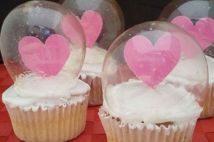 スノードームカップケーキでバレンタイン レシピ 作り方 By カラフルお菓子デコ クックパッド