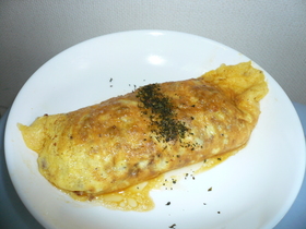 ひき肉と玉葱のオムレツ