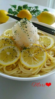 レモンおろしパスタ～麺つゆバターで簡単～の写真
