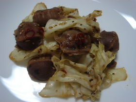 砂肝とキャベツの炒め物 レモン風味♪