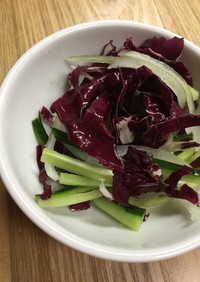紫レタス・玉ねぎ・きゅうりのサラダ