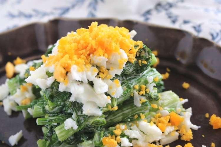 菜の花のクリーミーミモザサラダ レシピ 作り方 By 築山紀子 クックパッド 簡単おいしいみんなのレシピが370万品