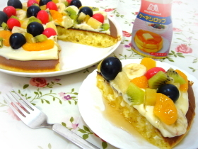 ホットケーキでフルーツピザ