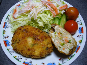 鶏ひき肉のメンチカツ