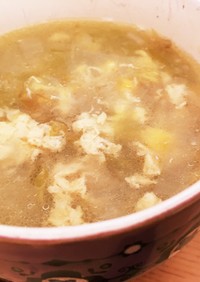 コーンとレタスの中華スープ