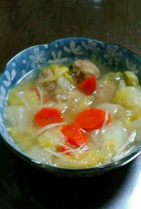 圧力鍋で超簡単。鶏肉団子と野菜のスープ