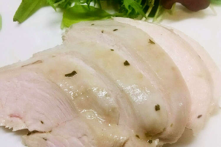 簡単 蒸し鶏のハーブソルト オイル漬け