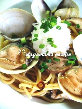 ハマグリとキノコの和風パスタ