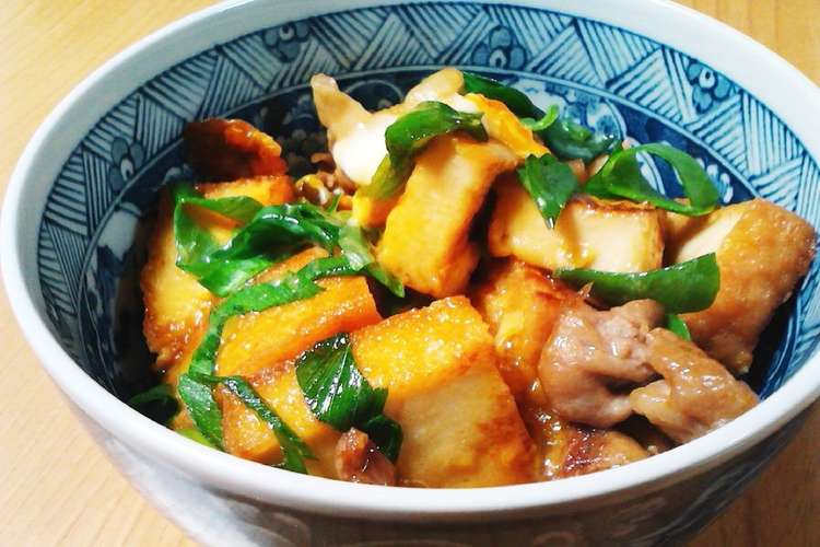 簡単 節約 厚揚げと豚こまの卵とじ丼 レシピ 作り方 By フリージア クックパッド 簡単おいしいみんなのレシピが354万品