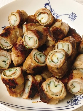 くるくるちくわのハート肉巻き