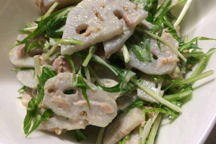 レンコンと水菜とツナのサラダ レシピ 作り方 By ともよレシピ クックパッド