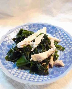 鶏胸とわかめの簡単ポン酢あえ